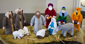 knitted nativity set