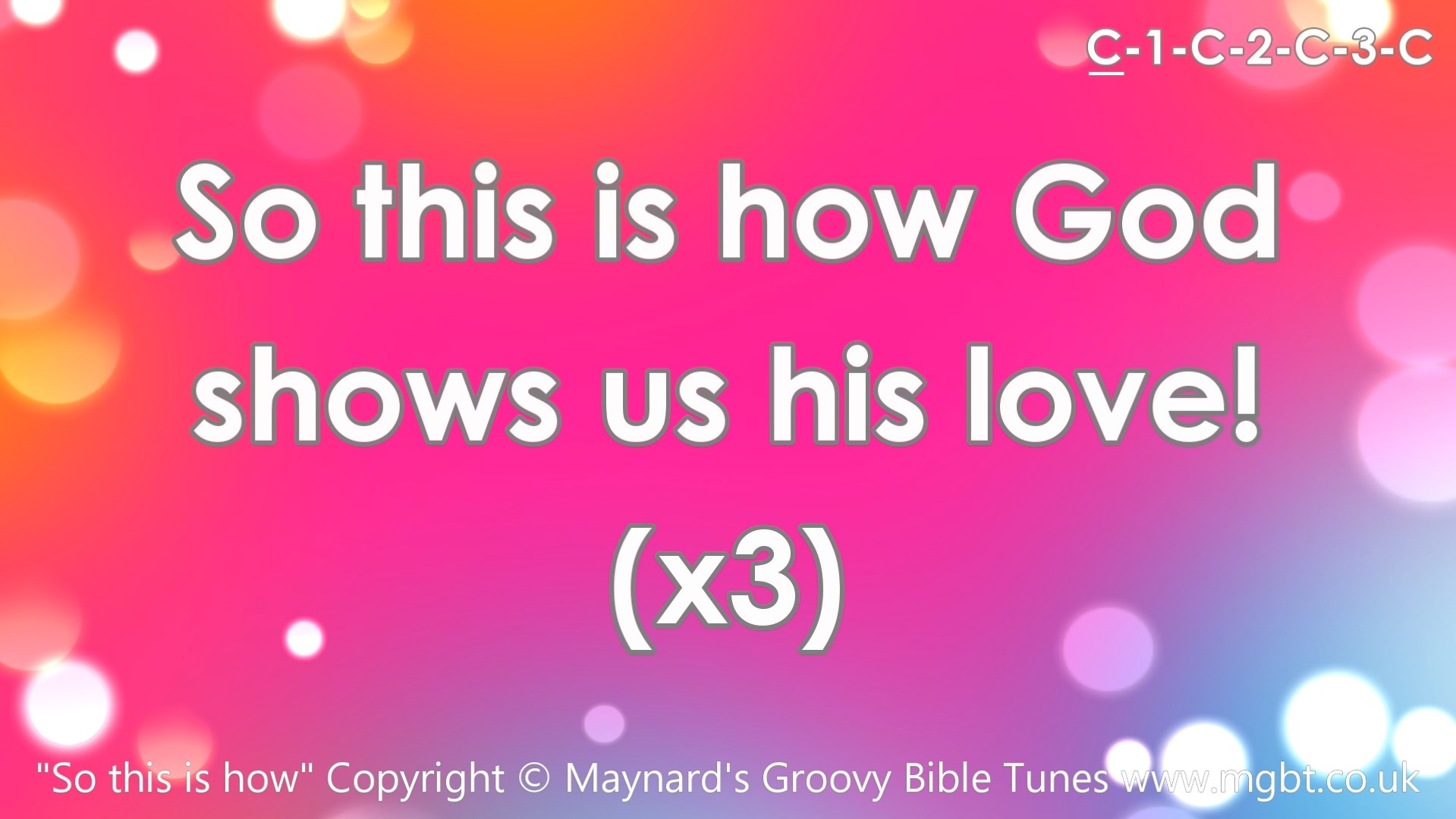 screenshot from video with lyrics "So this is how God shows us his love"