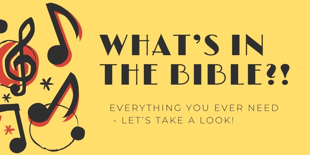 graphic about the song "what's in the bible"